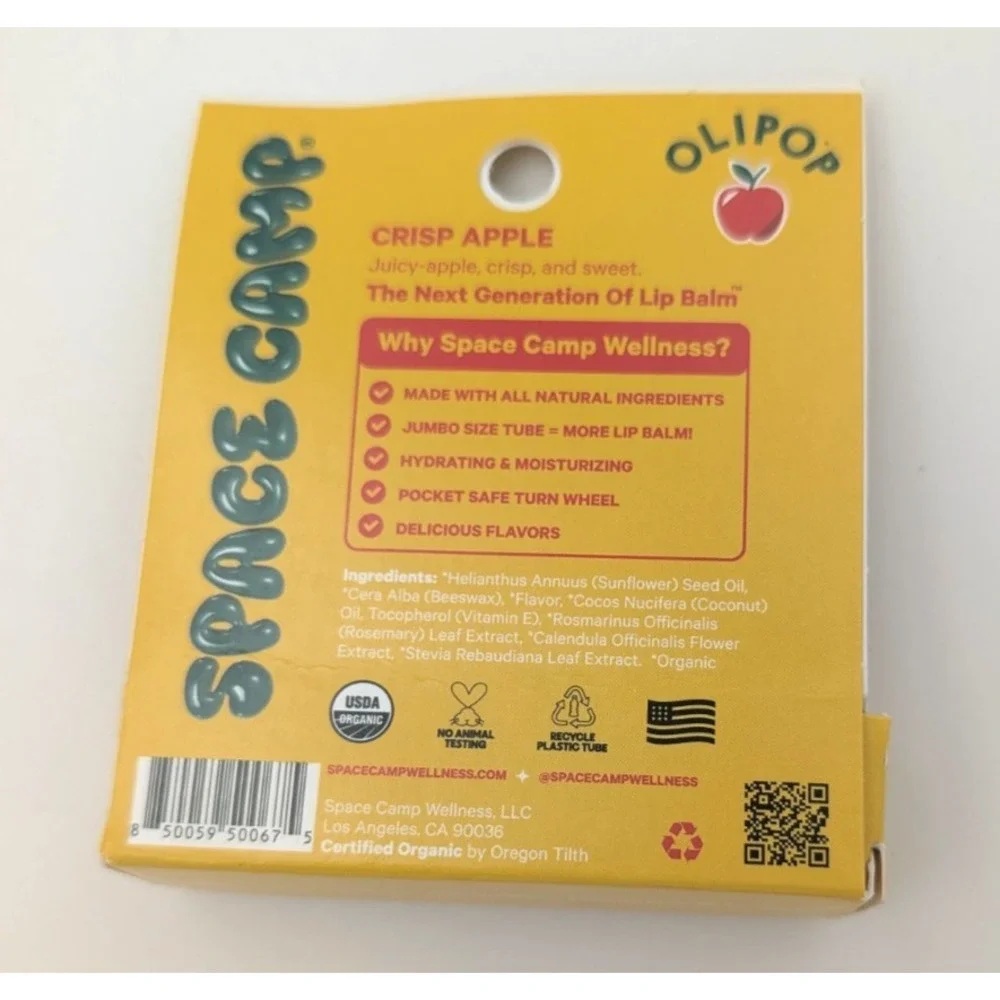 3 Space Camp Olipop Crisp Apple Organic Lip Balm
